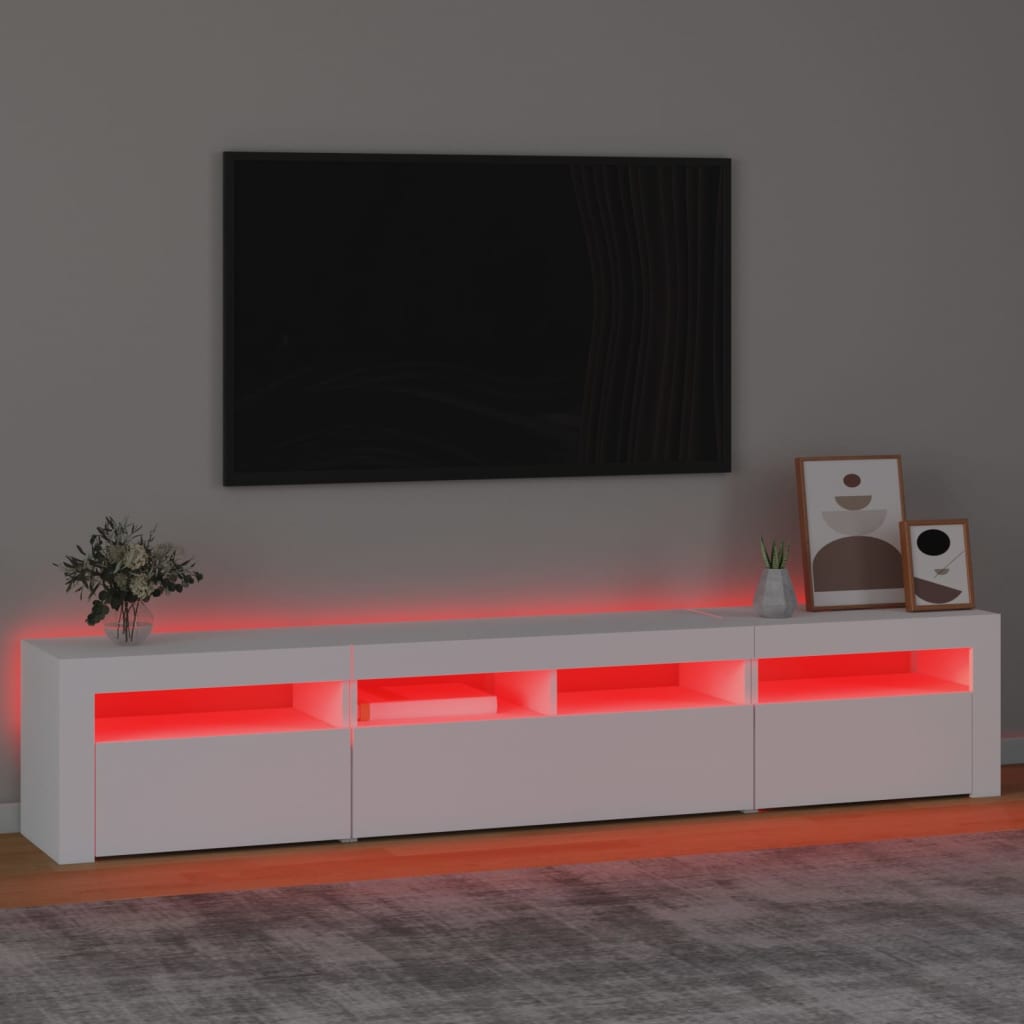 TV-Möbel Vit TV-Bänk LED 210x35x40 cm