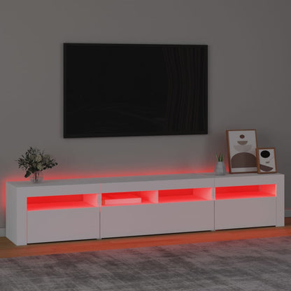 TV-Möbel Vit TV-Bänk LED 210x35x40 cm