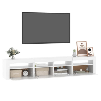 TV-Möbel Vit TV-Bänk LED 210x35x40 cm
