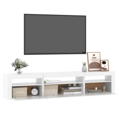 TV-Möbel Vit TV-Bänk LED 195x35x40 cm