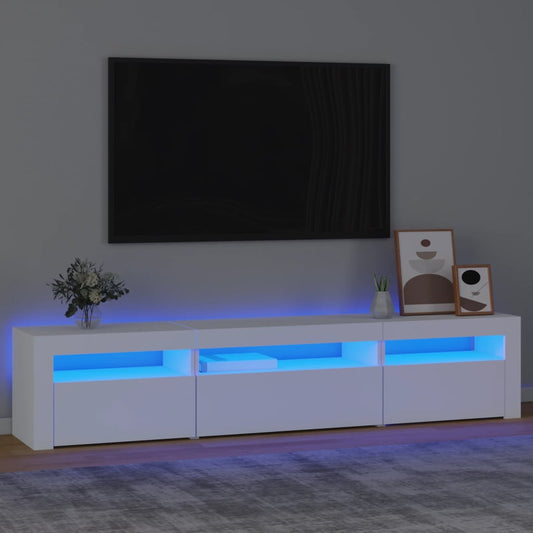 TV-Möbel Vit TV-Bänk LED 195x35x40 cm