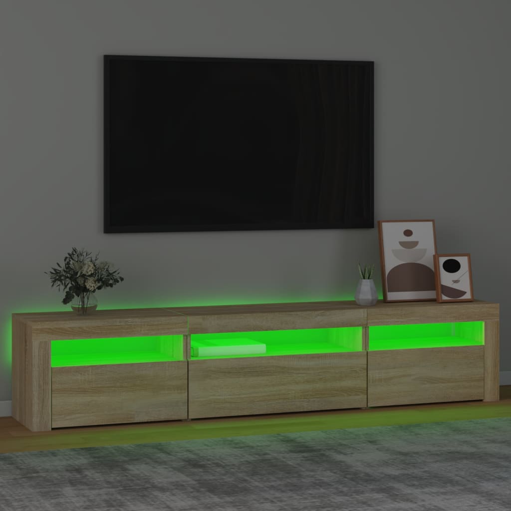 TV-Möbel Sonoma Ek TV-Bänk LED 195x35x40 cm