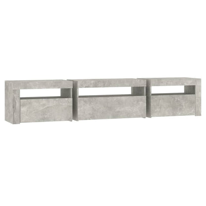 TV-Möbel Betonggrå TV-Bänk LED 195x35x40 cm