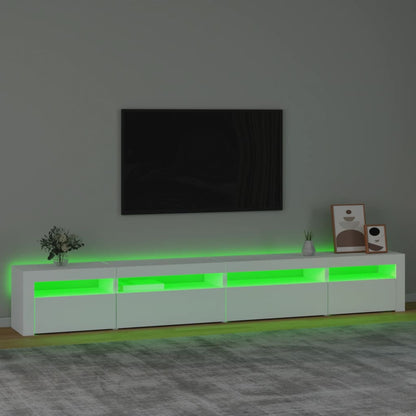 TV-Möbel Vit TV-Bänk LED 270x35x40 cm