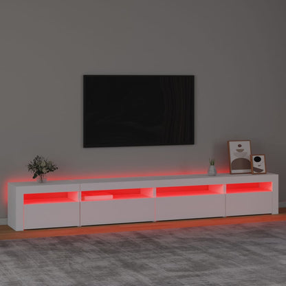 TV-Möbel Vit TV-Bänk LED 270x35x40 cm