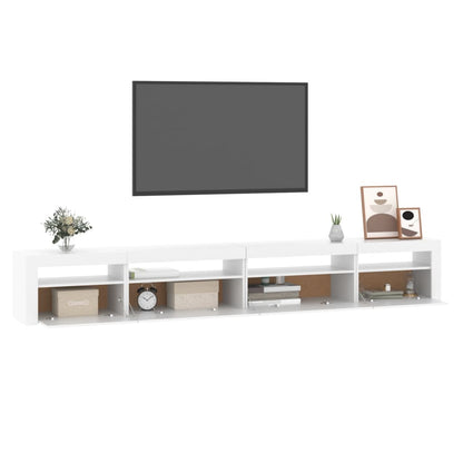 TV-Möbel Vit TV-Bänk LED 270x35x40 cm