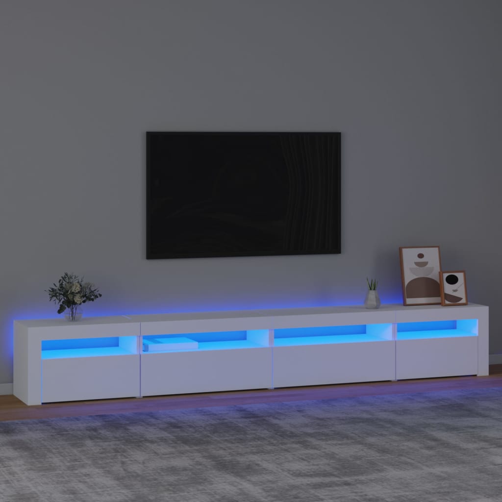 TV-Möbel Vit TV-Bänk LED 270x35x40 cm