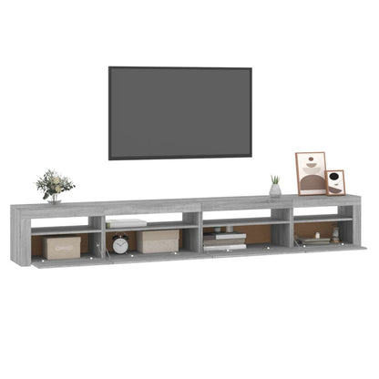 TV-Möbel Sonoma Grå TV-Bänk LED 270x35x40 cm