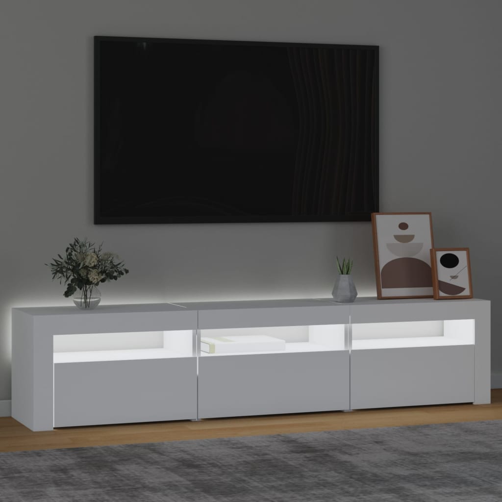 TV-Möbel Vit TV-Bänk LED 180x35x40 cm