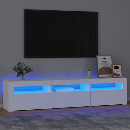 TV-Möbel Vit TV-Bänk LED 180x35x40 cm