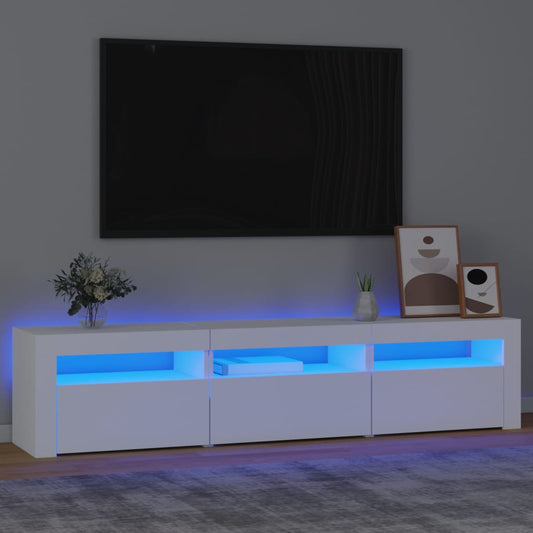 TV-Möbel Vit TV-Bänk LED 180x35x40 cm