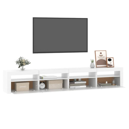 TV-Möbel Vit TV-Bänk LED 240x35x40 cm