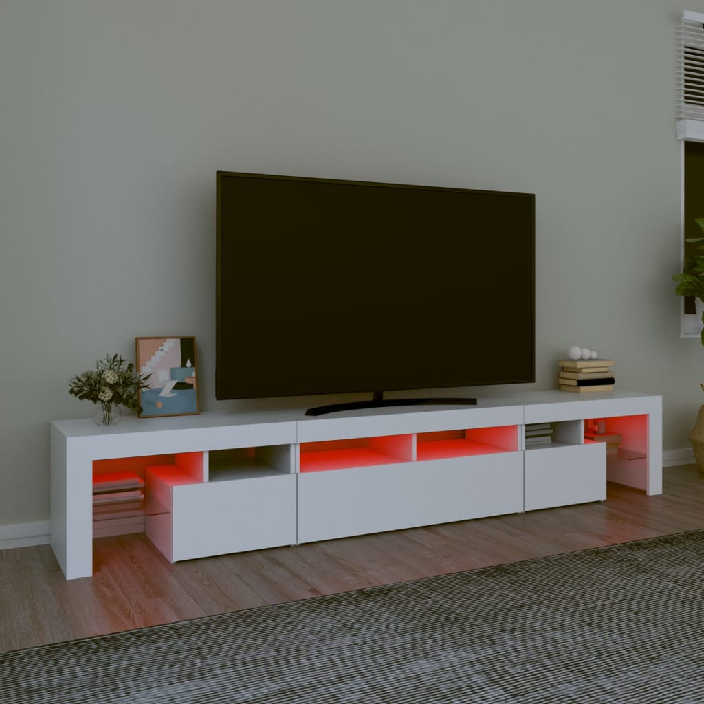 TV-Möbel Vit TV-Bänk LED 230x36,5x40 cm