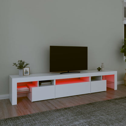 TV-Möbel Vit TV-Bänk LED 215x36,5x40 cm