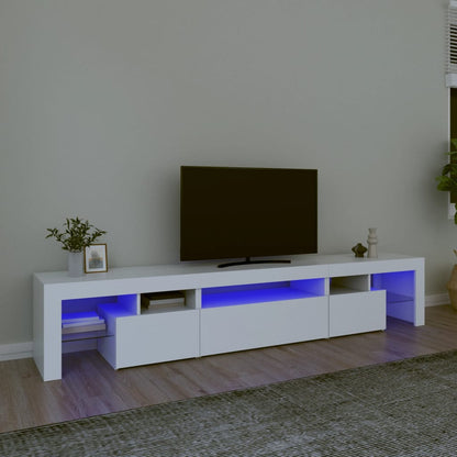 TV-Möbel Vit TV-Bänk LED 215x36,5x40 cm