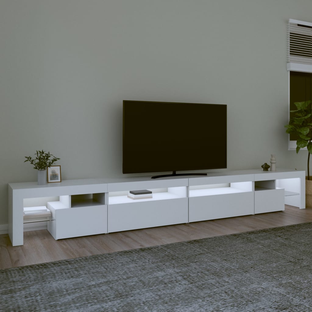 TV-Möbel Vit TV-Bänk LED 290x36,5x40 cm