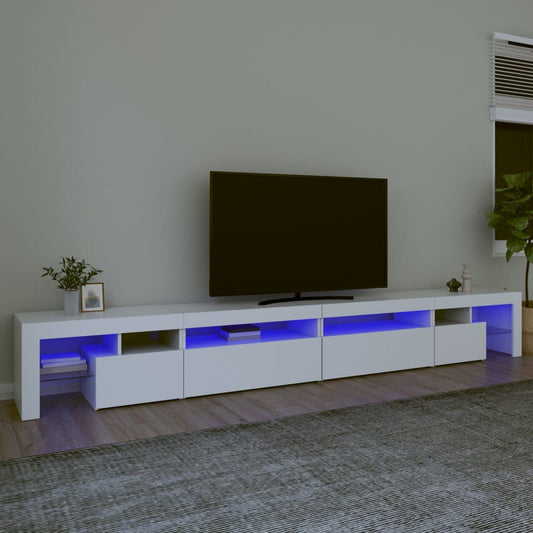 TV-Möbel Vit TV-Bänk LED 290x36,5x40 cm