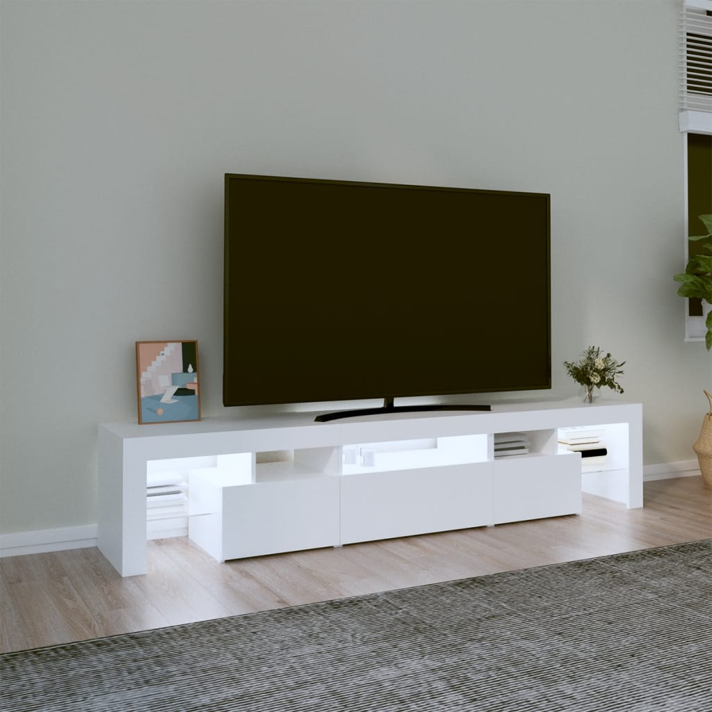 TV-Möbel Vit TV-Bänk LED 200x36,5x40 cm