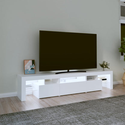 TV-Möbel Vit TV-Bänk LED 200x36,5x40 cm