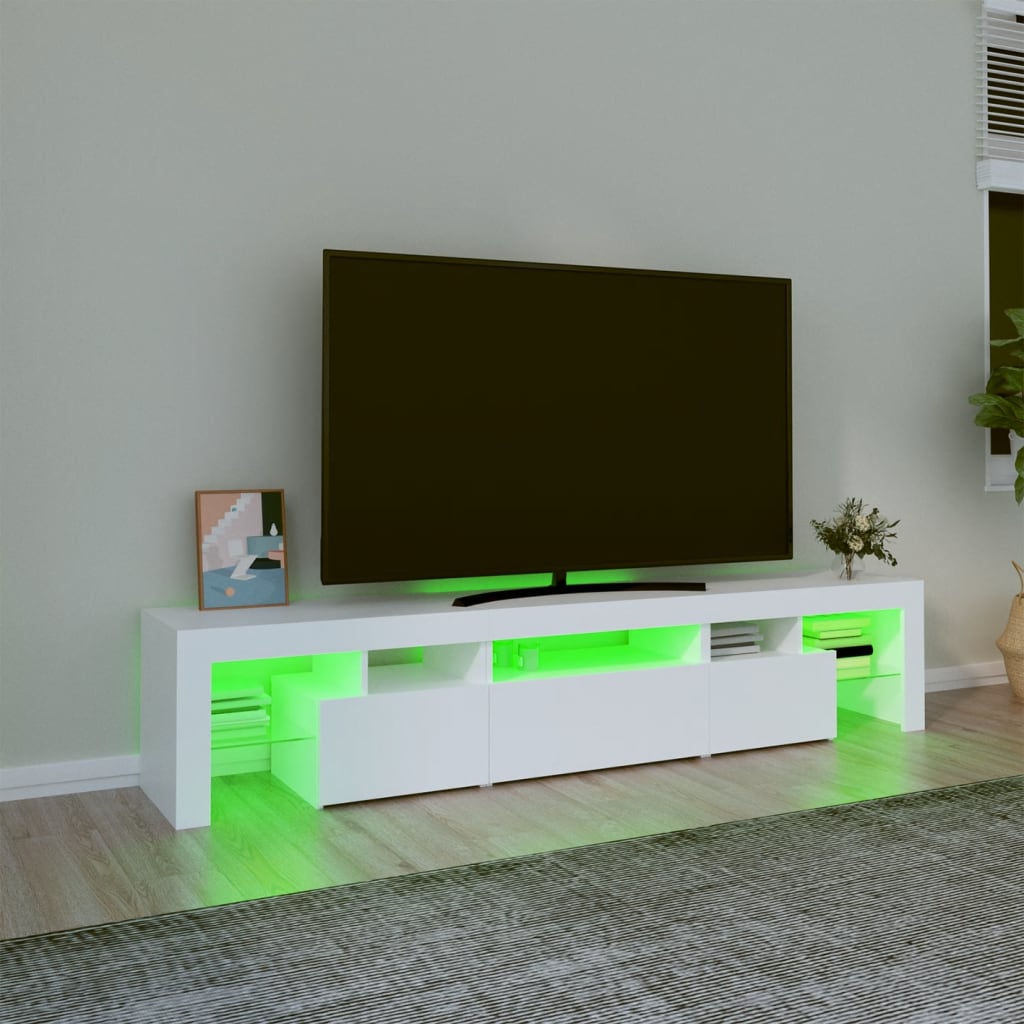 TV-Möbel Vit TV-Bänk LED 200x36,5x40 cm