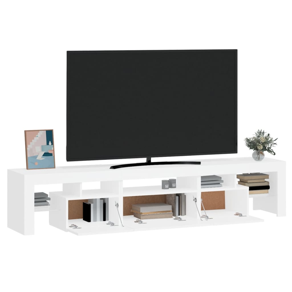 TV-Möbel Vit TV-Bänk LED 200x36,5x40 cm