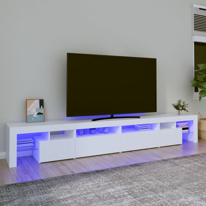 TV-Möbel Vit TV-Bänk LED 260x36,5x40 cm