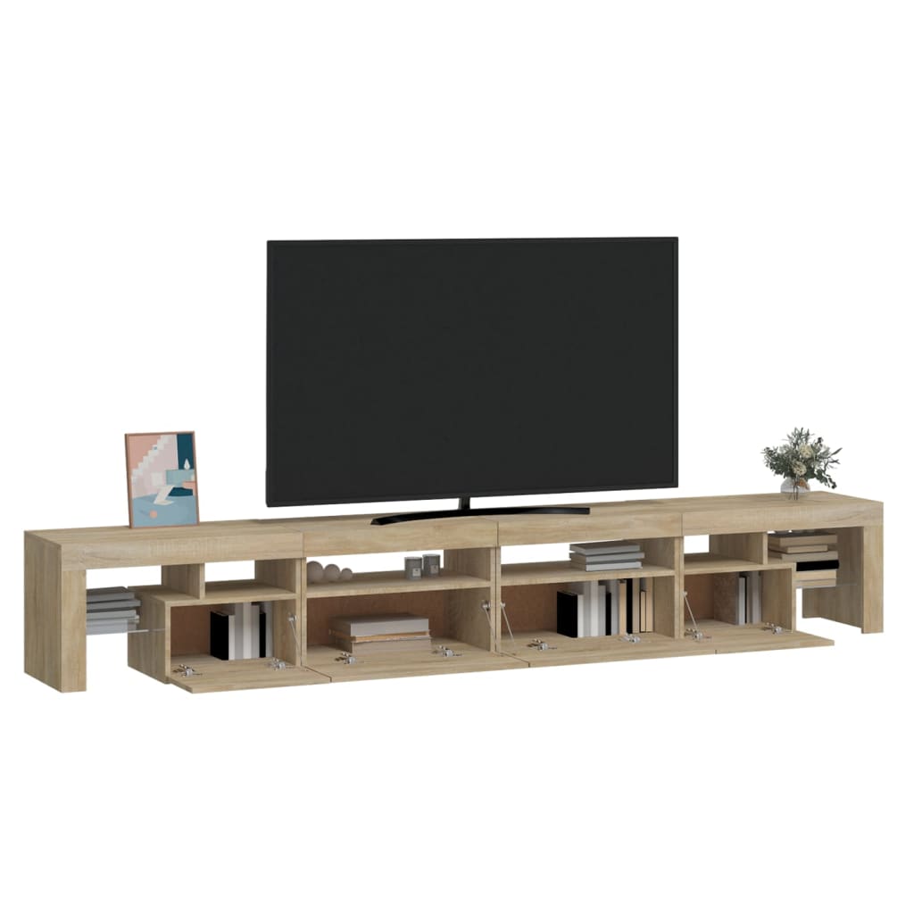 TV-Möbel Sonoma Ek TV-Bänk med LED-belysning 260x36,5x40 cm