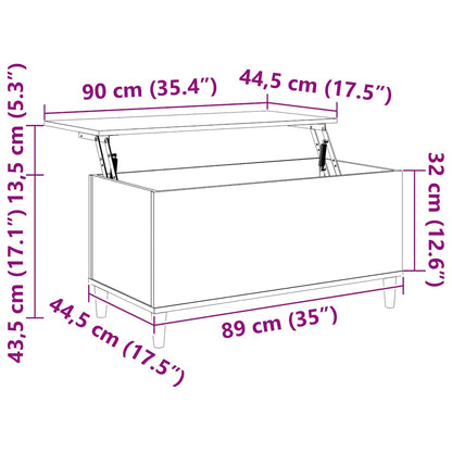 Soffbord betonggrå 90x44,5x45 cm konstruerat trä
