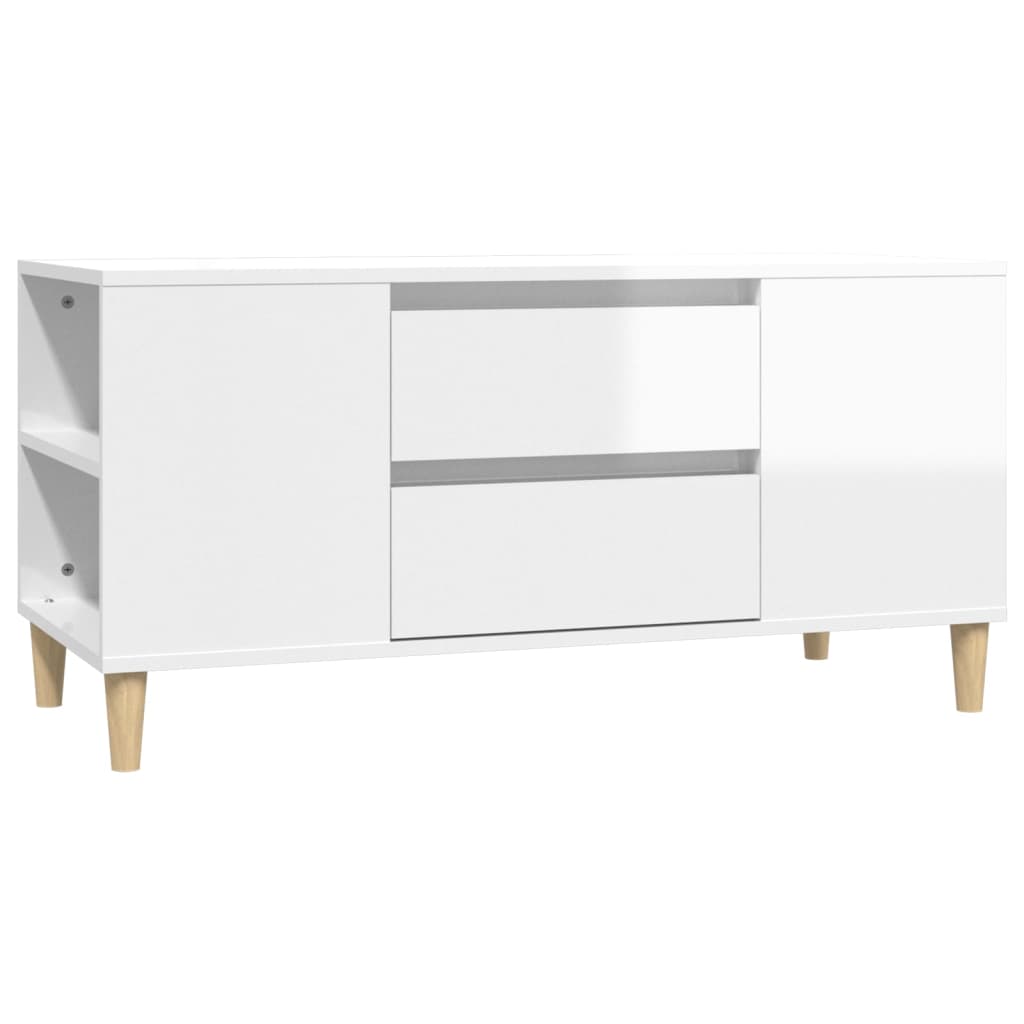 TV-Möbel Högglans Vit TV-Bänk 102x44,5x50 cm