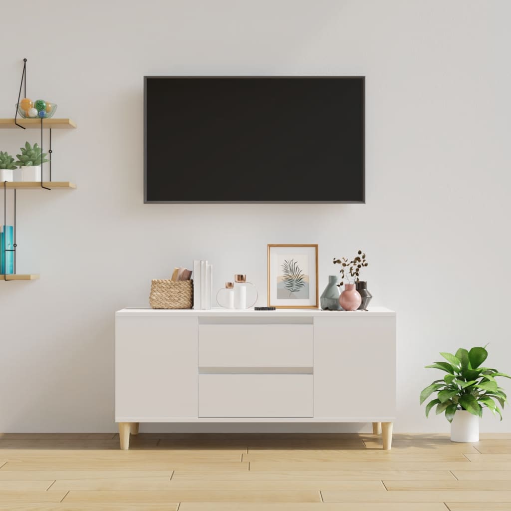 TV-Möbel Högglans Vit TV-Bänk 102x44,5x50 cm