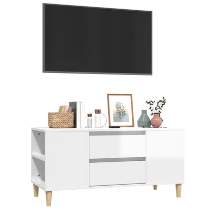 TV-Möbel Högglans Vit TV-Bänk 102x44,5x50 cm