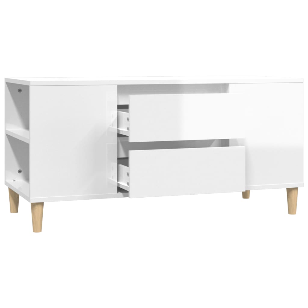 TV-Möbel Högglans Vit TV-Bänk 102x44,5x50 cm