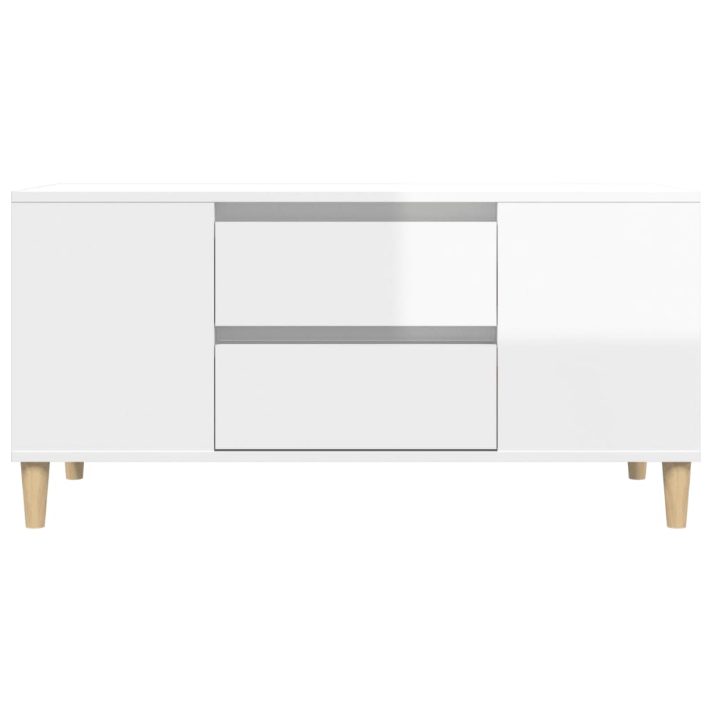 TV-Möbel Högglans Vit TV-Bänk 102x44,5x50 cm