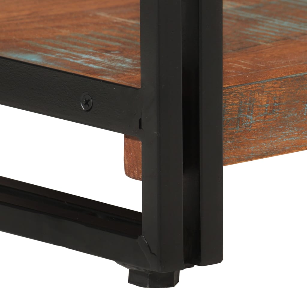 Bokhylla Trä 3 hyllplan 77x30x80 cm massivt återvunnet Trä och järn