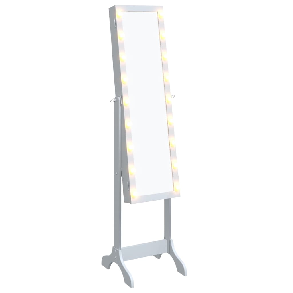 Smyckesskåp LED Vit 34x37x146 cm