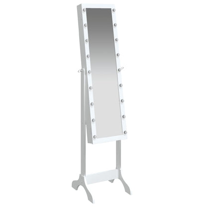 Smyckesskåp LED Vit 34x37x146 cm