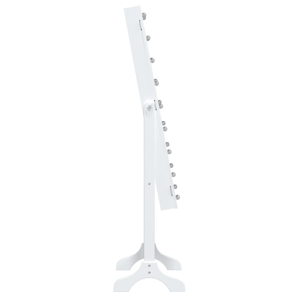 Smyckesskåp LED Vit 34x37x146 cm