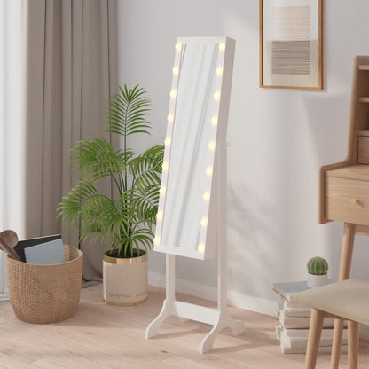 Smyckesskåp LED Vit 34x37x146 cm