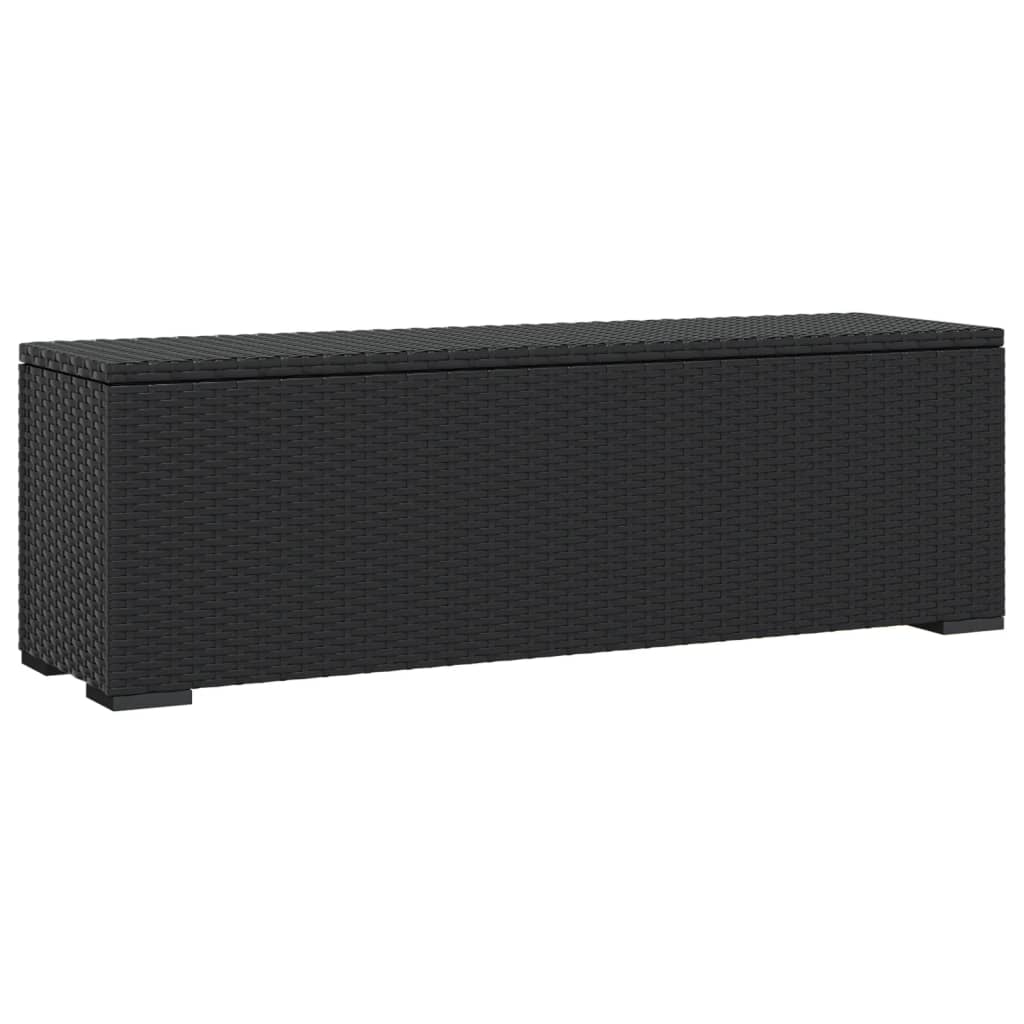Trädgårdsbänk Konstrottingmed dyna Svart 110x30x40 cm konstrotting