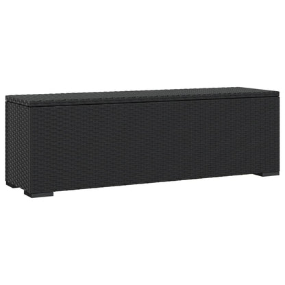 Trädgårdsbänk Konstrottingmed dyna Svart 110x30x40 cm konstrotting