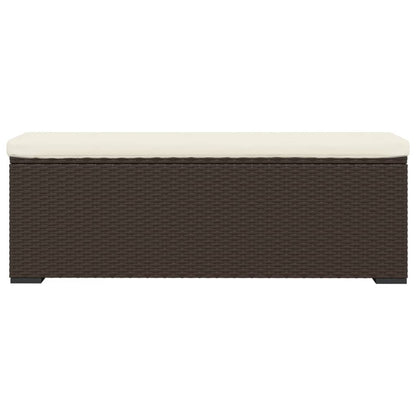 Trädgårdsbänk Konstrotting Fotpall med dyna Brun 110x30x40 cm