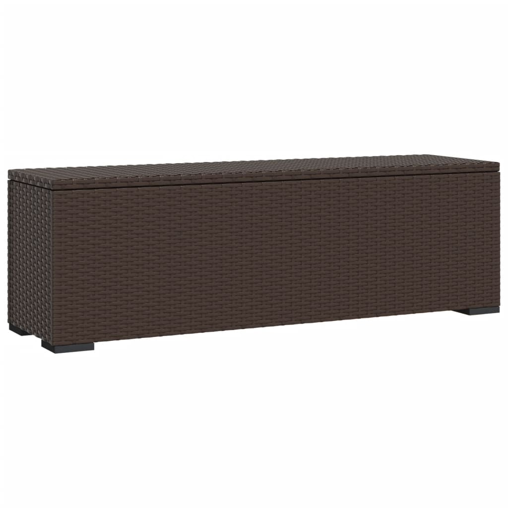 Trädgårdsbänk Konstrotting Fotpall med dyna Brun 110x30x40 cm