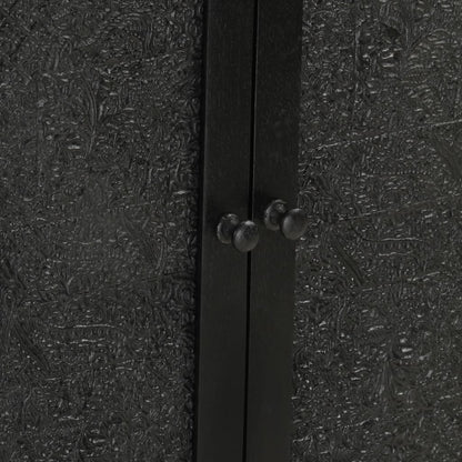 Skänk Svart 55x30x77 cm massivt mangoträ och järn