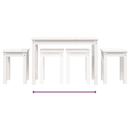 Sidobord Vit 3 st massiv furu