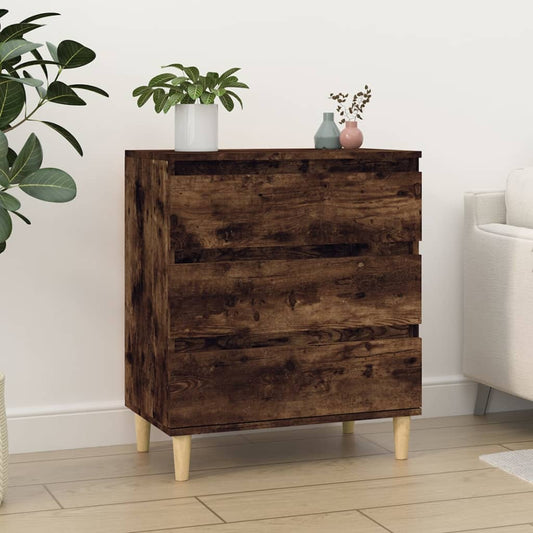 Byrå rökfärgad ek 60x35x70 cm konstruerat trä