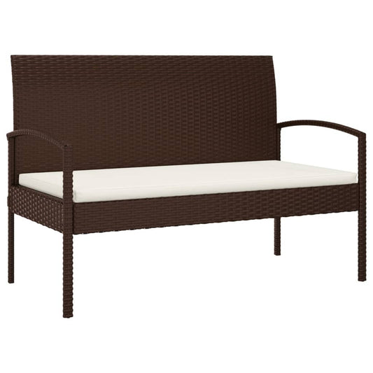 Trädgårdssoffa med dyna Brun 105 cm konstrotting