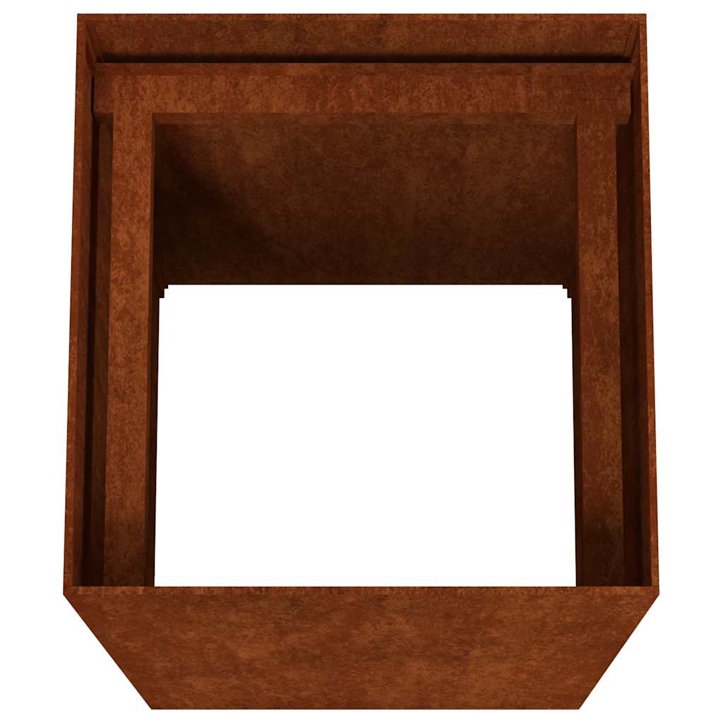 Utomhus Blomkruka Metall 40x40x80 cm rosttrögt stål