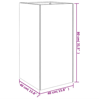 Utomhus Blomkruka Metall 40x40x80 cm rosttrögt stål