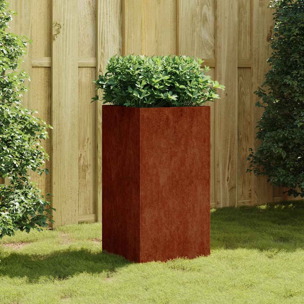 Utomhus Blomkruka Metall 40x40x80 cm rosttrögt stål