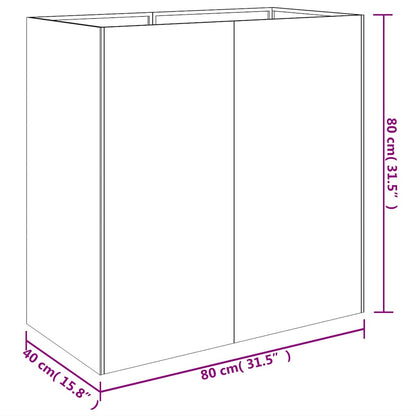 Utomhus Blomkruka Metall 80x40x80 cm rosttrögt stål